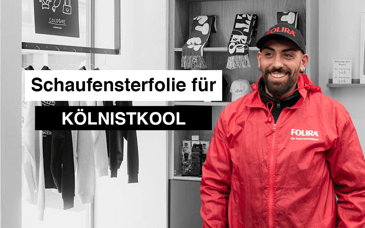 Foliertes Schaufenster des Köln ist Kool Stores in Köln