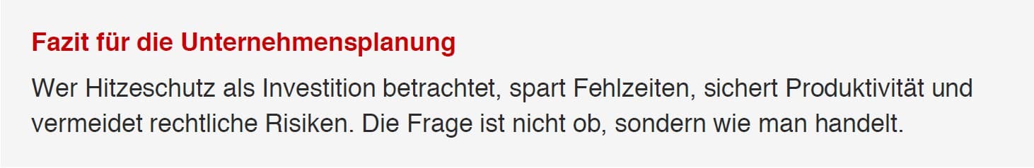 Fazit Unternehmensplanung